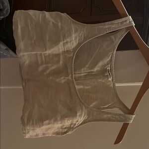 Reformation Cream Sleeveless Crop Tank Top